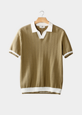 Marc | Polo Texturé Chevron Amande