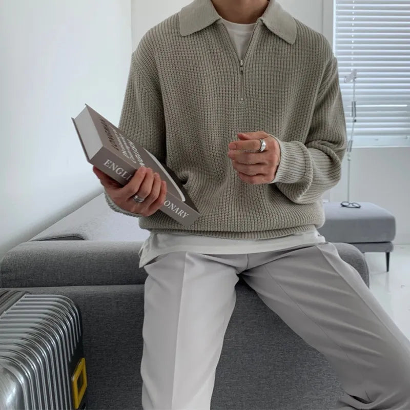 Oscar | Pull Zippé Maille Coupe Ample