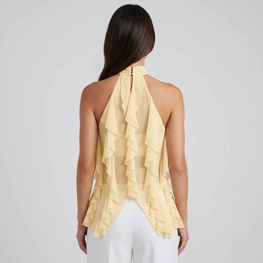 Sylvie | Top Dos Nu Volants Mousseline