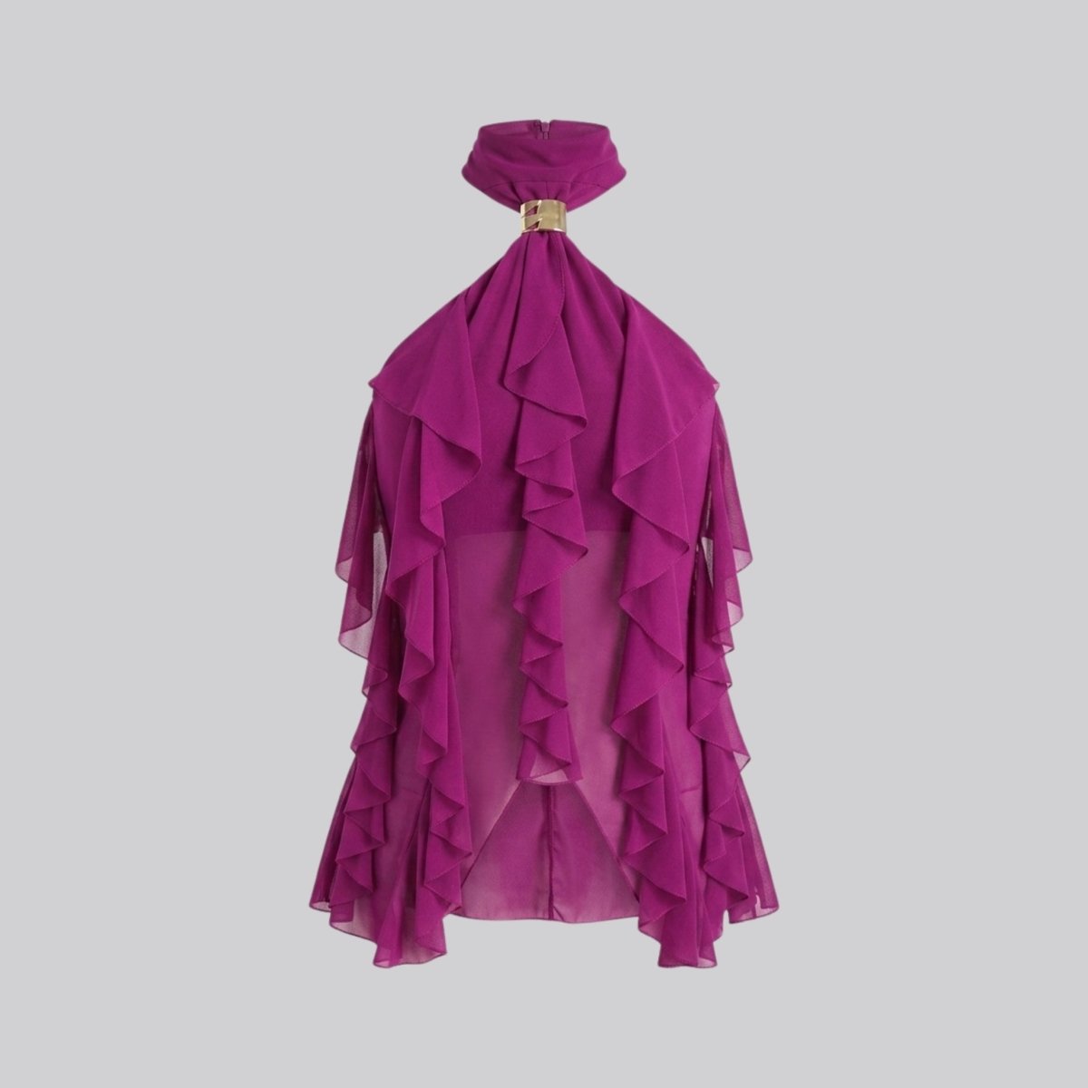 Sylvie | Top Dos Nu Volants Mousseline