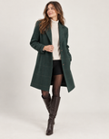 Anouchka | Manteau Carreaux Ajusté Mi-Cuisse