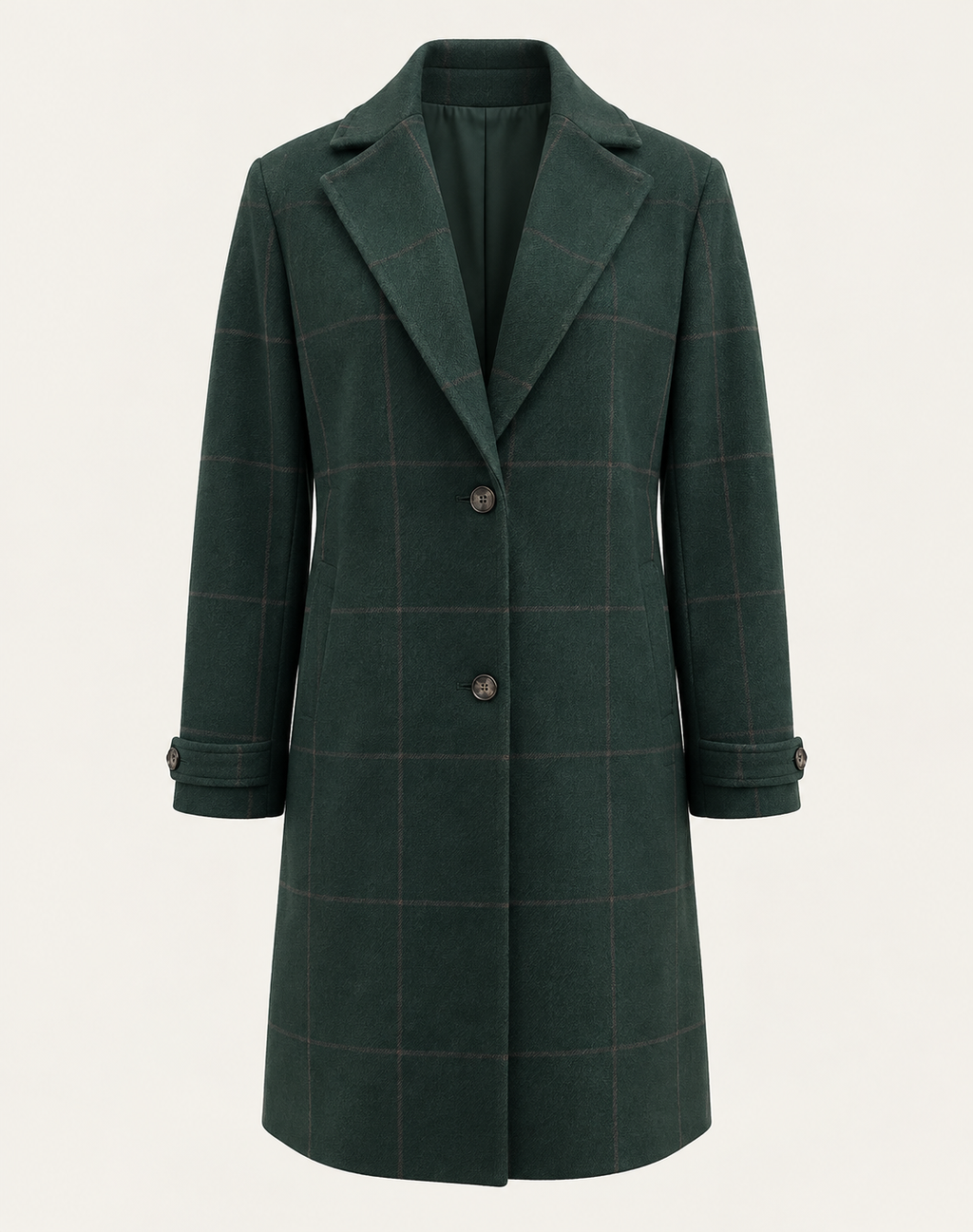 Anouchka | Manteau Carreaux Ajusté Mi-Cuisse