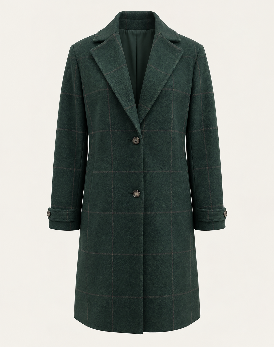 Anouchka | Manteau Carreaux Ajusté Mi-Cuisse