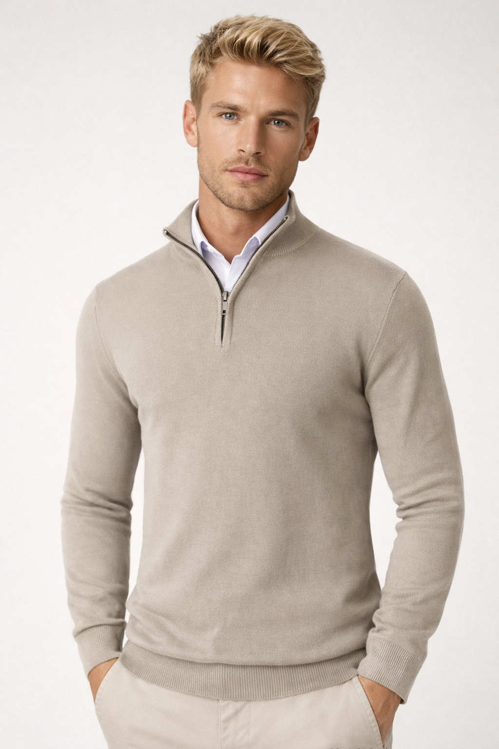 Nazaire | Pull Col Roulé Demi-Zip