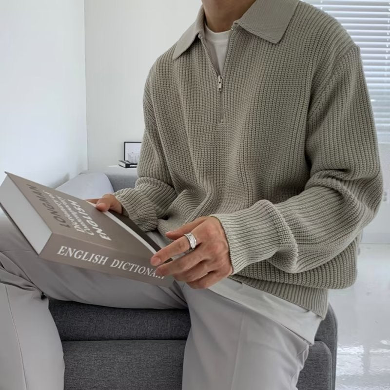 Oscar | Pull Zippé Maille Coupe Ample