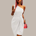 Léa | Robe de Soirée Mi-Longue Asymétrique Femme