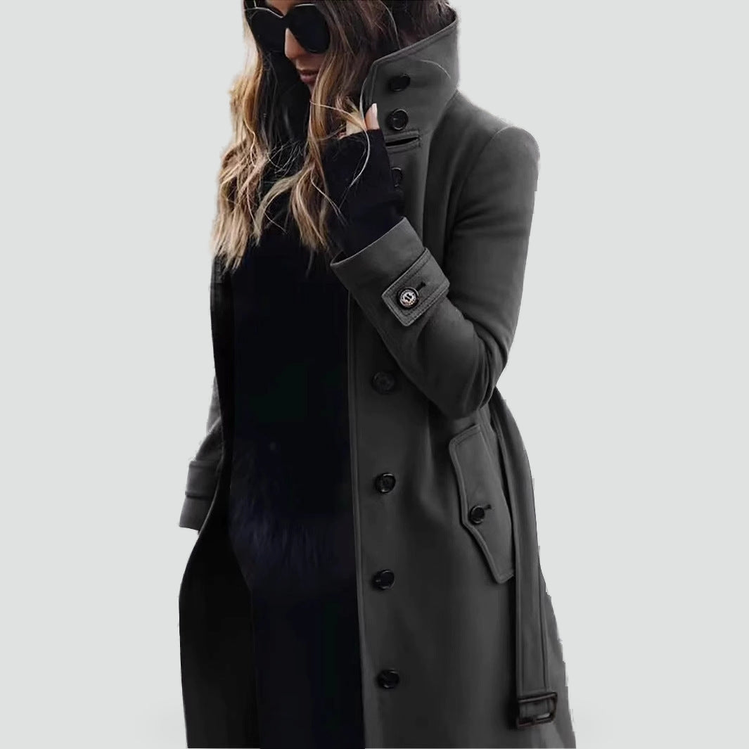 Gaïa | Trench Long Col Montant