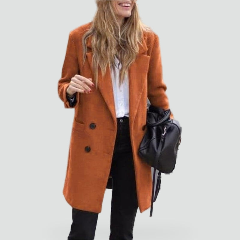 Benoîte | Manteau Long Bouclé Croisé