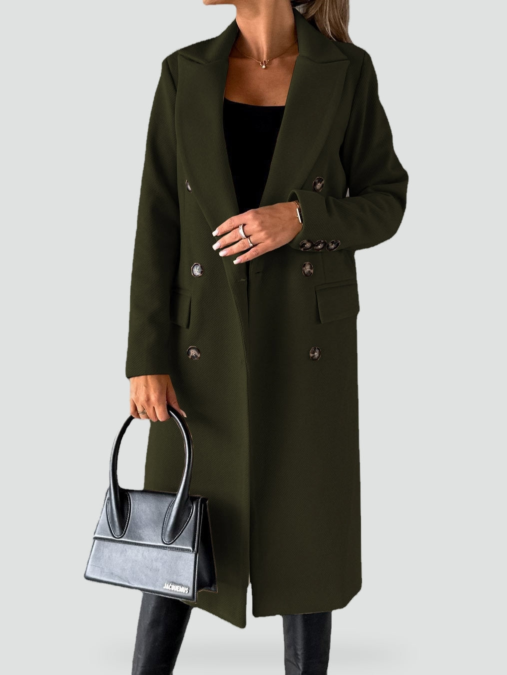 Dauphine | Manteau Long Croisé Col à Revers