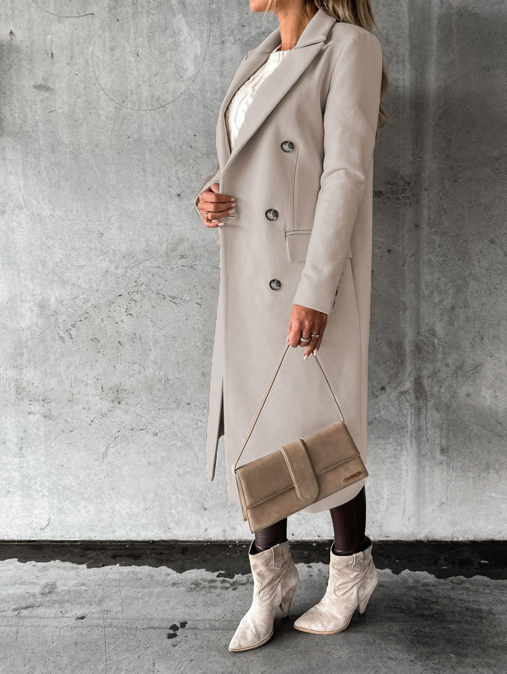 Dauphine | Manteau Long Croisé Col à Revers