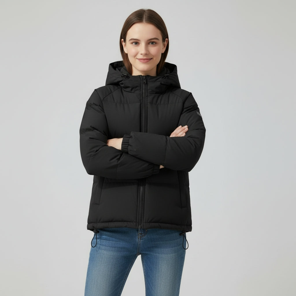 Isadora | Manteau d'Hiver Cintré Capuche Doublée