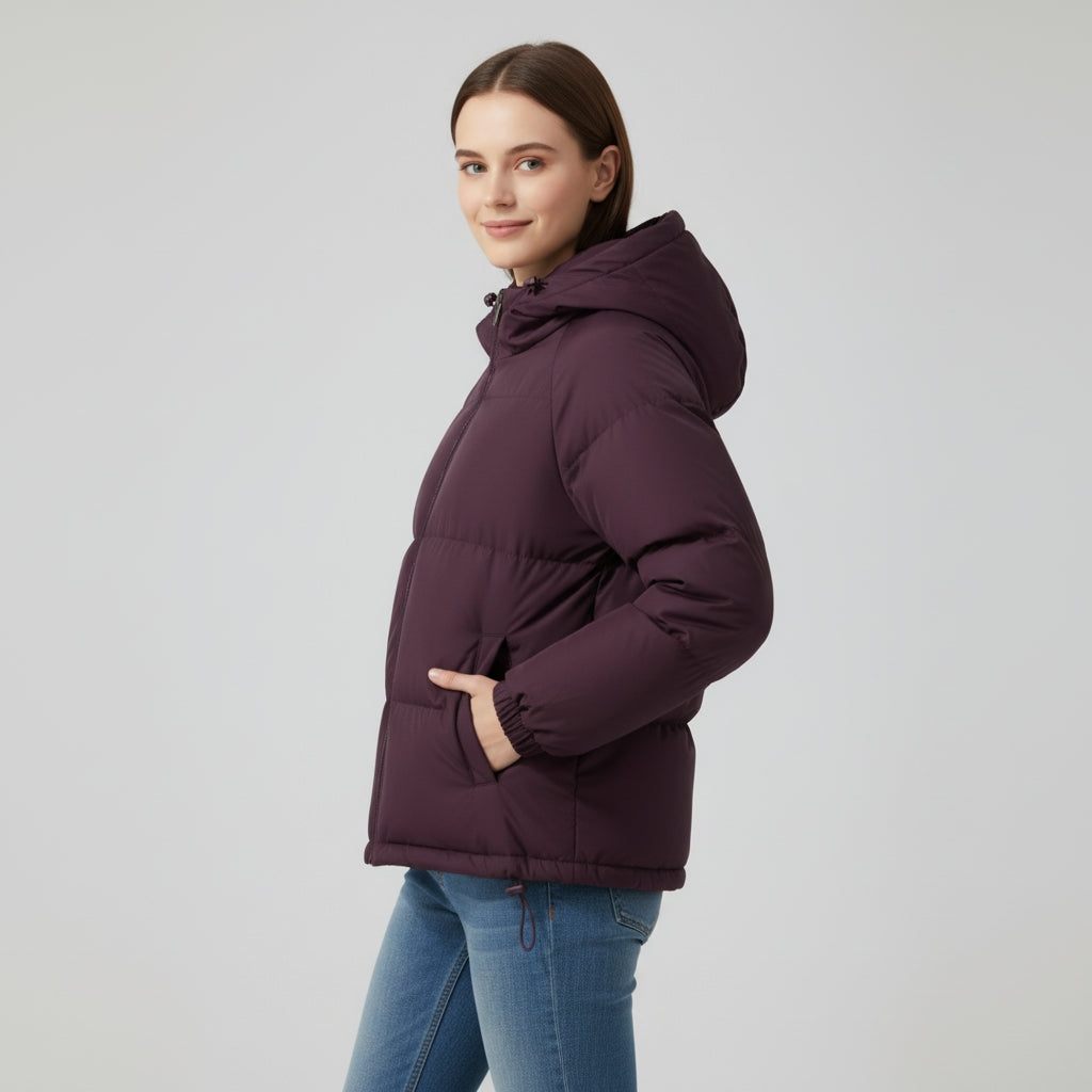 Isadora | Manteau d'Hiver Cintré Capuche Doublée
