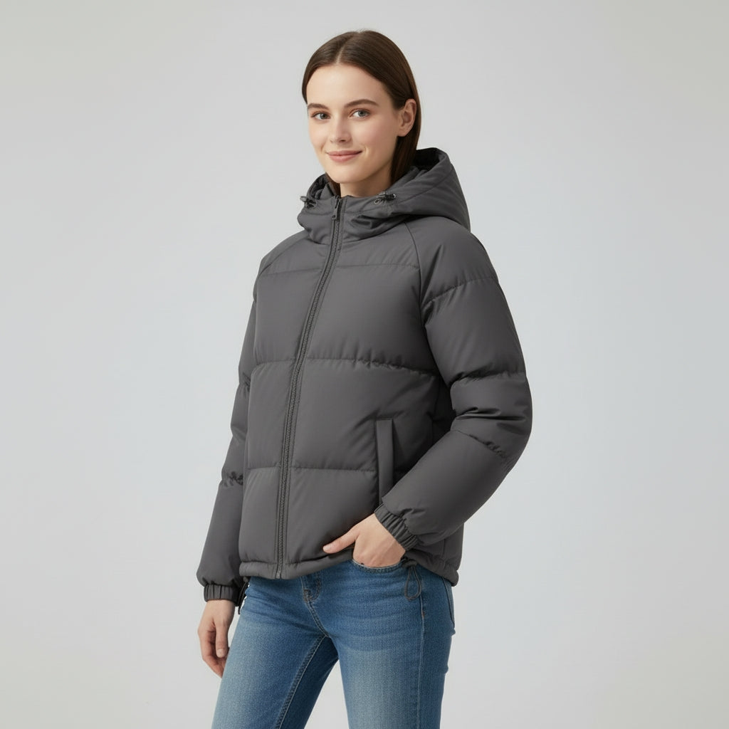 Isadora | Manteau d'Hiver Cintré Capuche Doublée