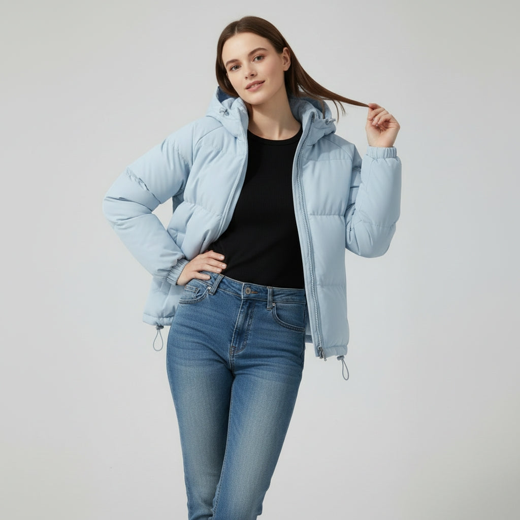 Isadora | Manteau d'Hiver Cintré Capuche Doublée