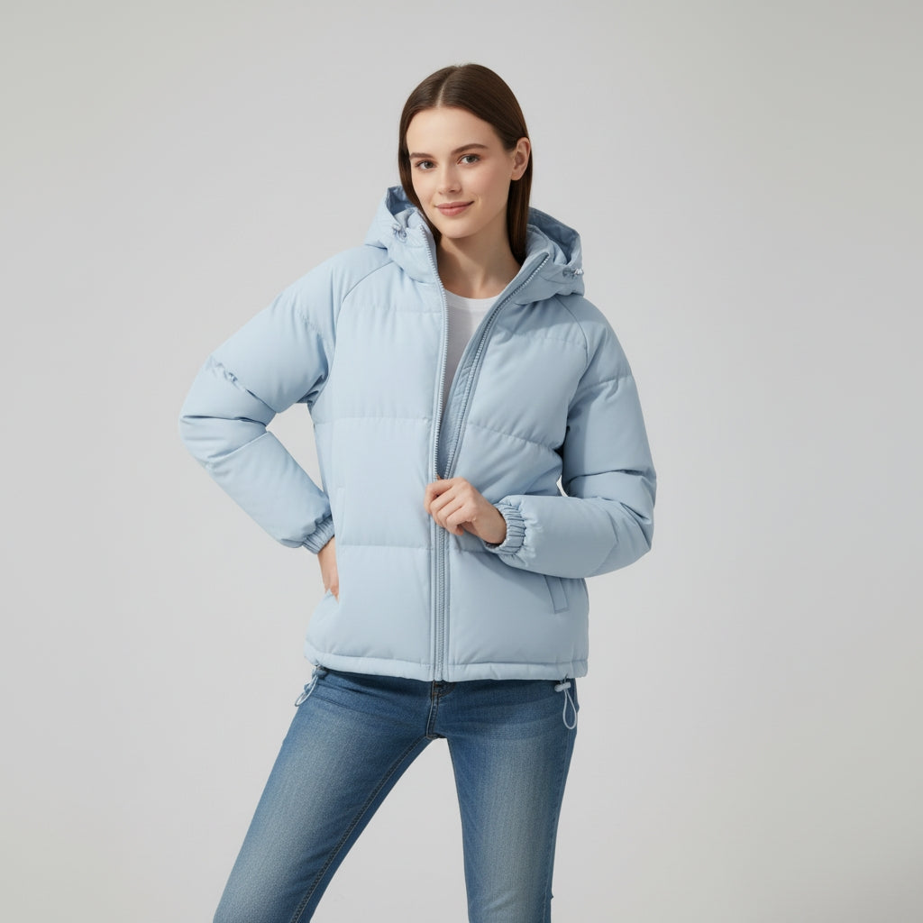 Isadora | Manteau d'Hiver Cintré Capuche Doublée