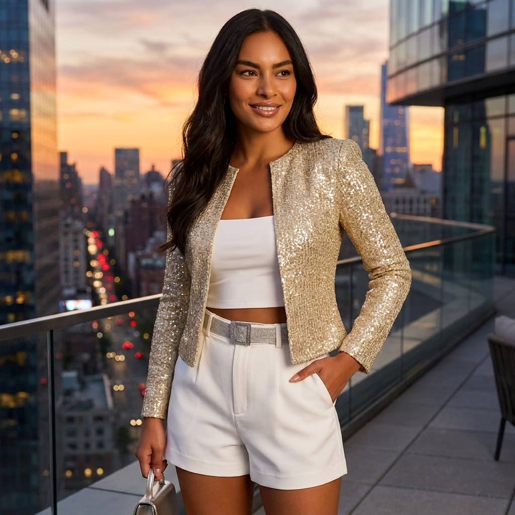 Louise | Blazer Sequins Ouvert Femme
