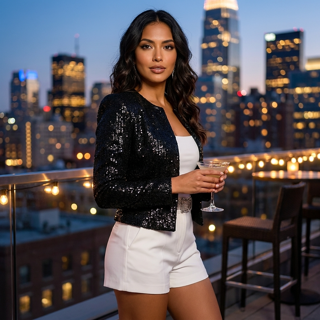 Louise | Blazer Sequins Ouvert Femme