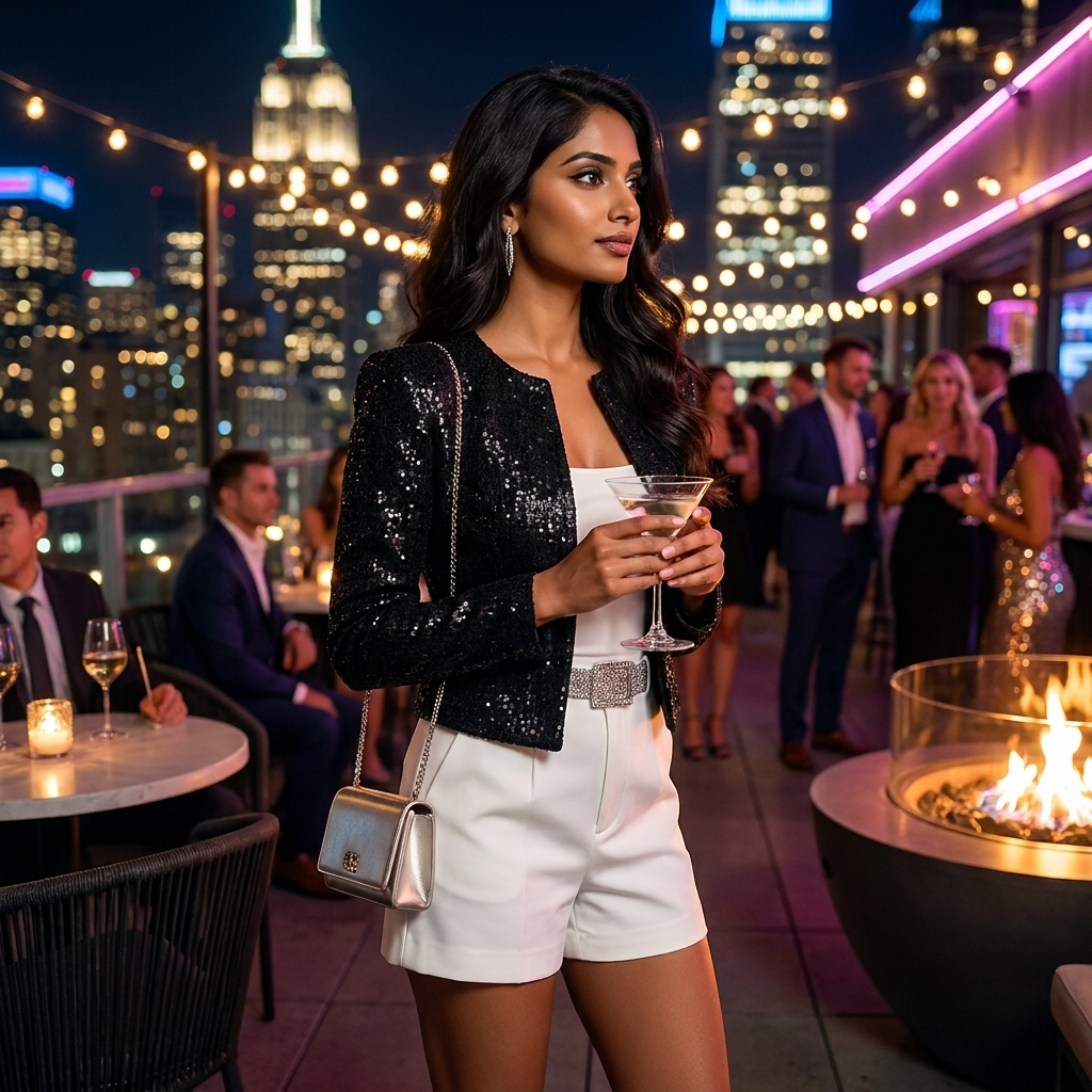 Louise | Blazer Sequins Ouvert Femme