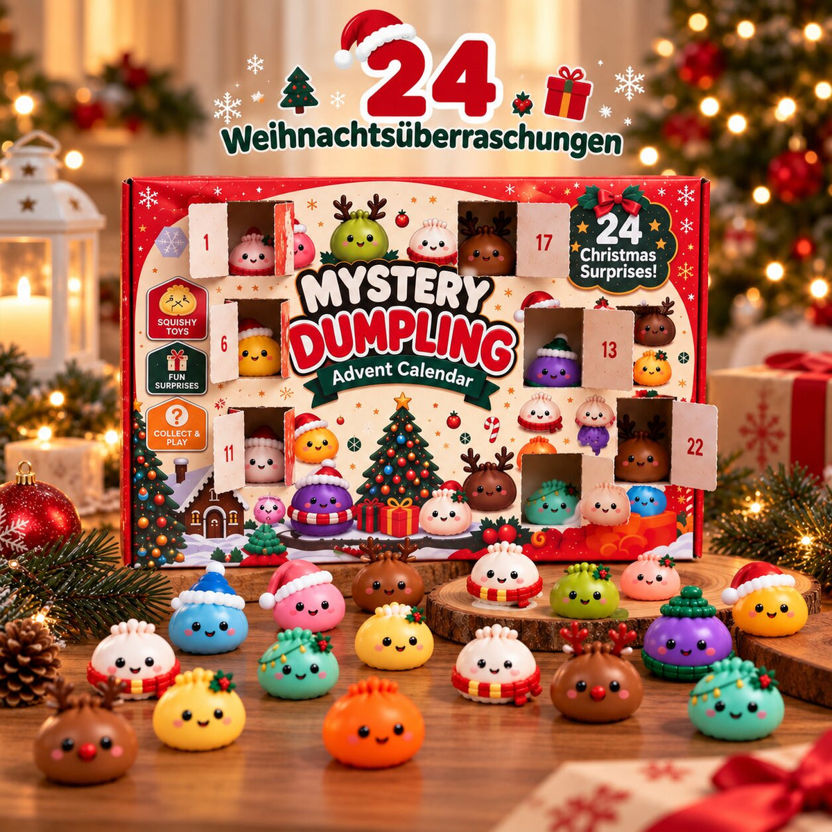 Calendrier de l'Avent Squishy Dumplings avec 24 surprises