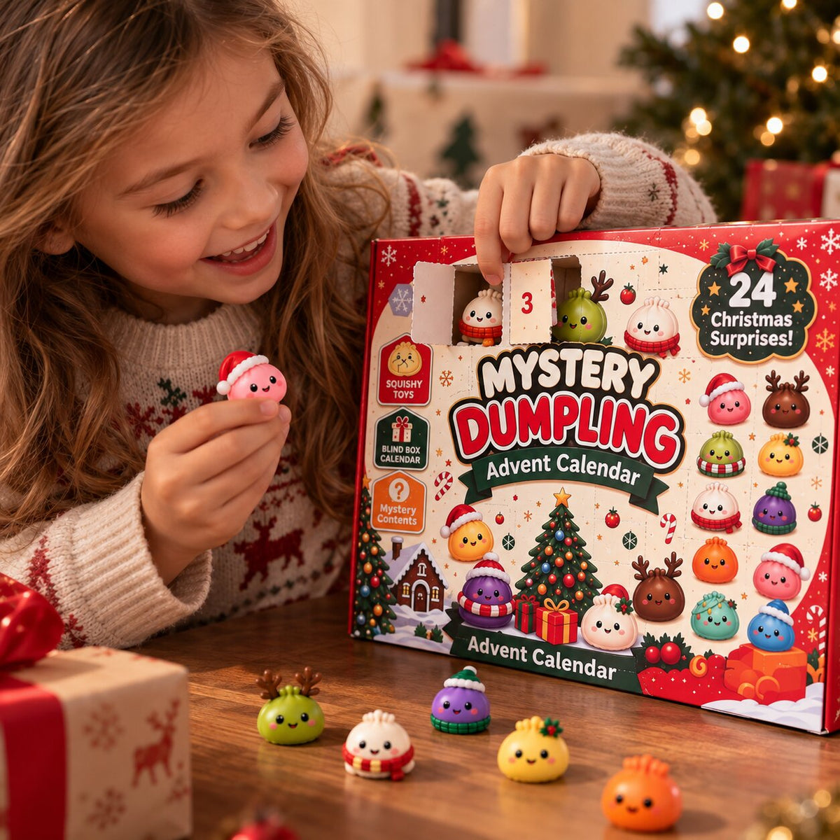 Calendrier de l'Avent Squishy Dumplings avec 24 surprises