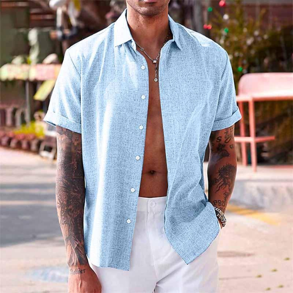 Eustache | Chemise Lin Manches Courtes Style