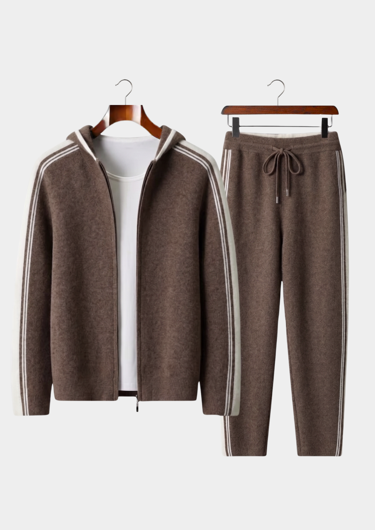 Raphaël | Ensemble Laine Mérinos Zippé Moka