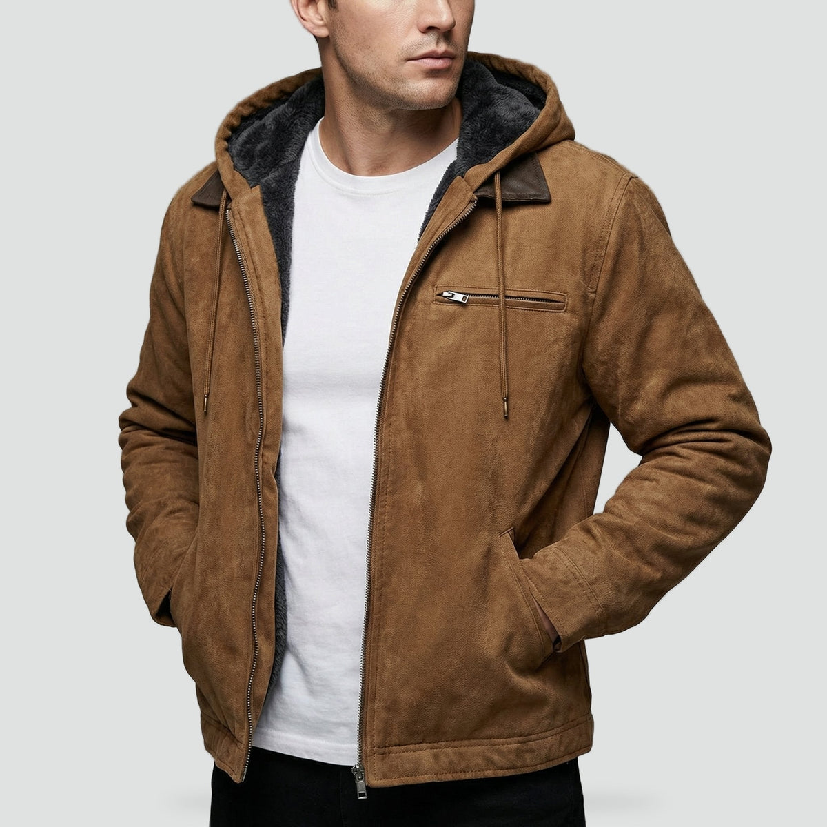 Elzéar | Veste d'Hiver Doublée Capuche Poches Zippées