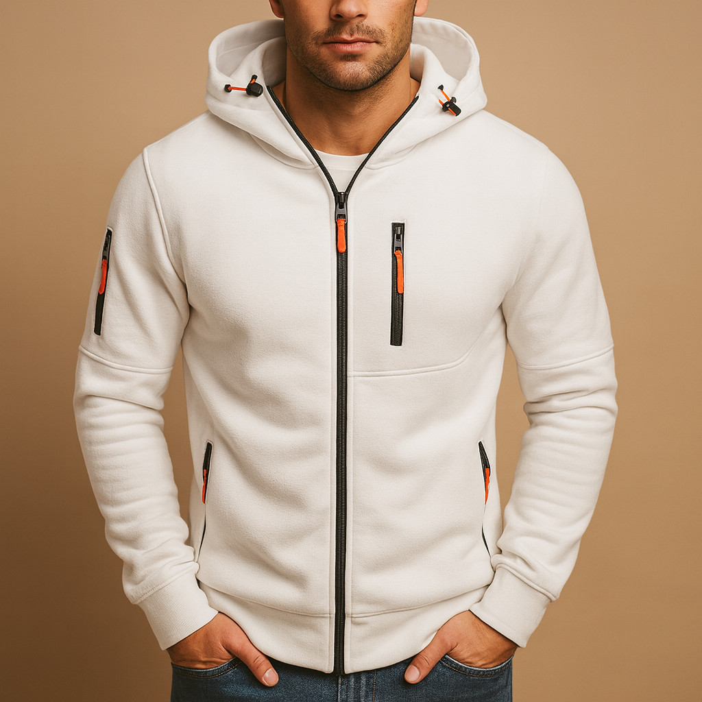 Victorien | Sweat à Capuche Zippé Poches Zippées