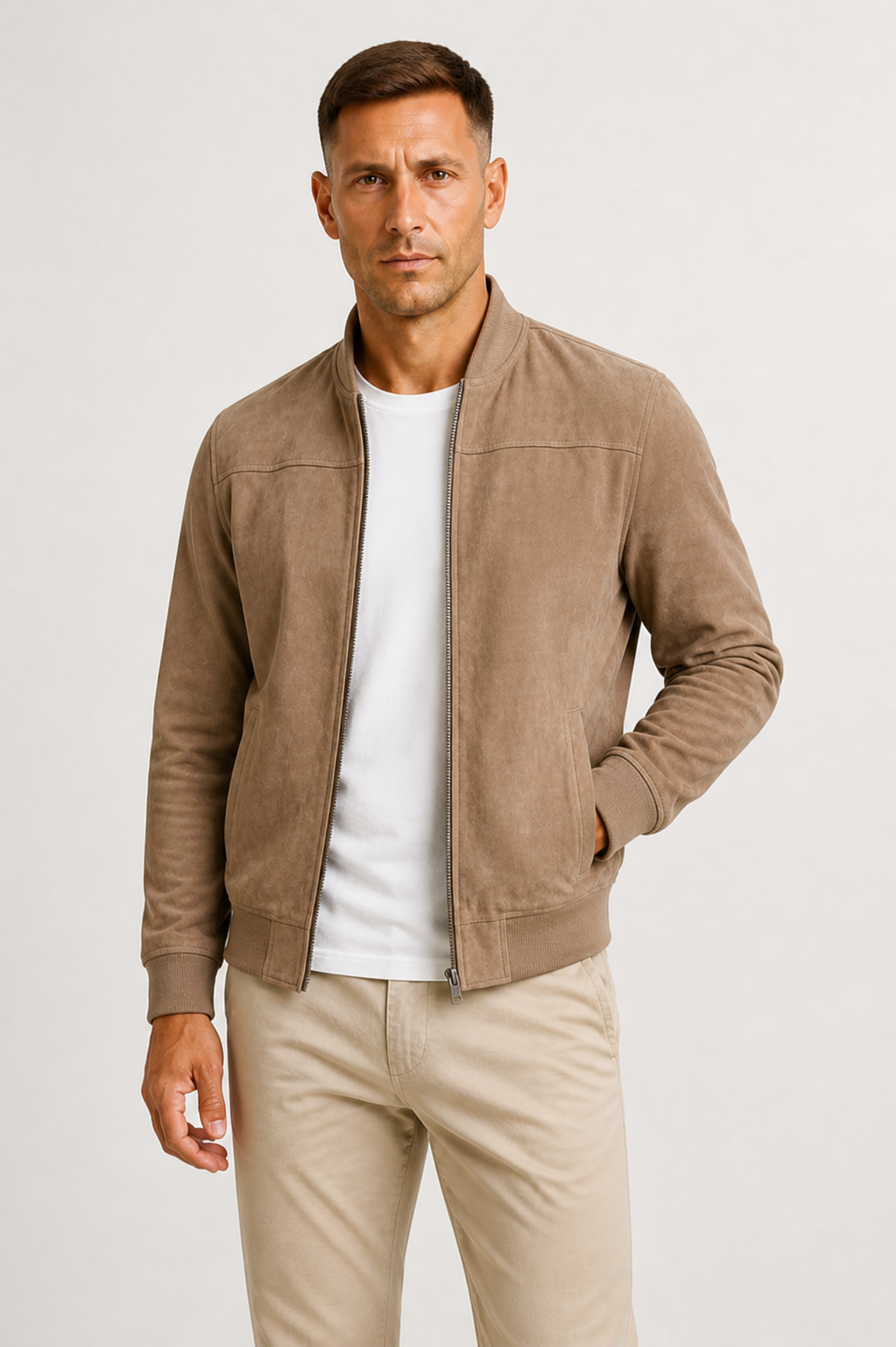 Hector | Blouson Bomber Slim Aspect Suédine