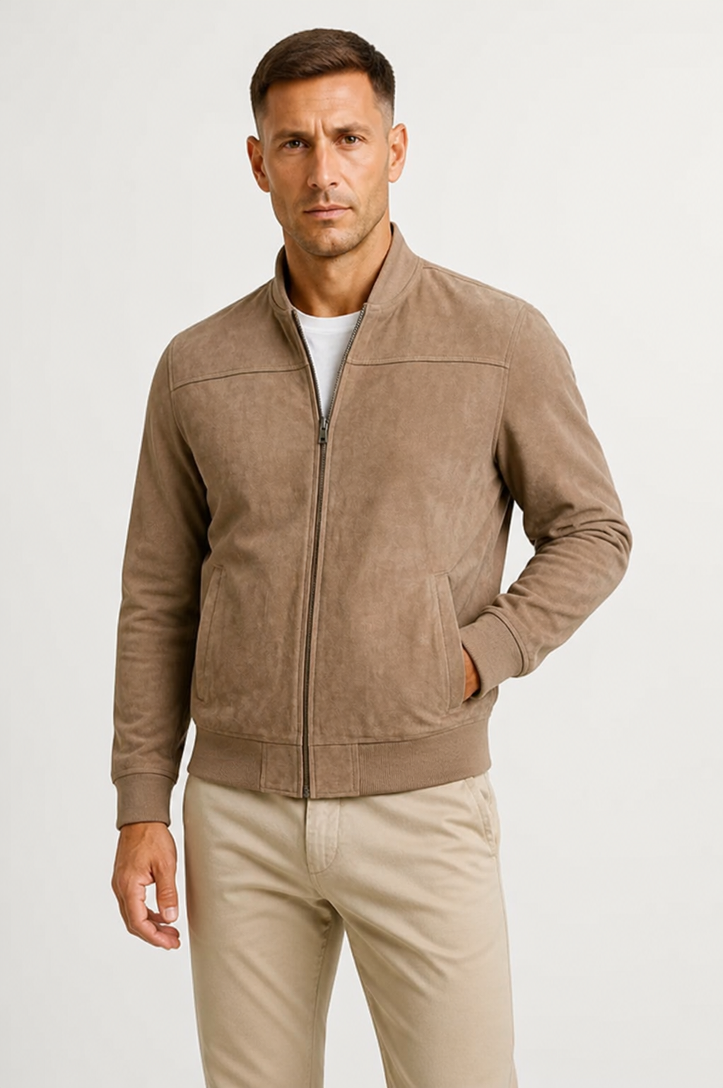Hector | Blouson Bomber Slim Aspect Suédine