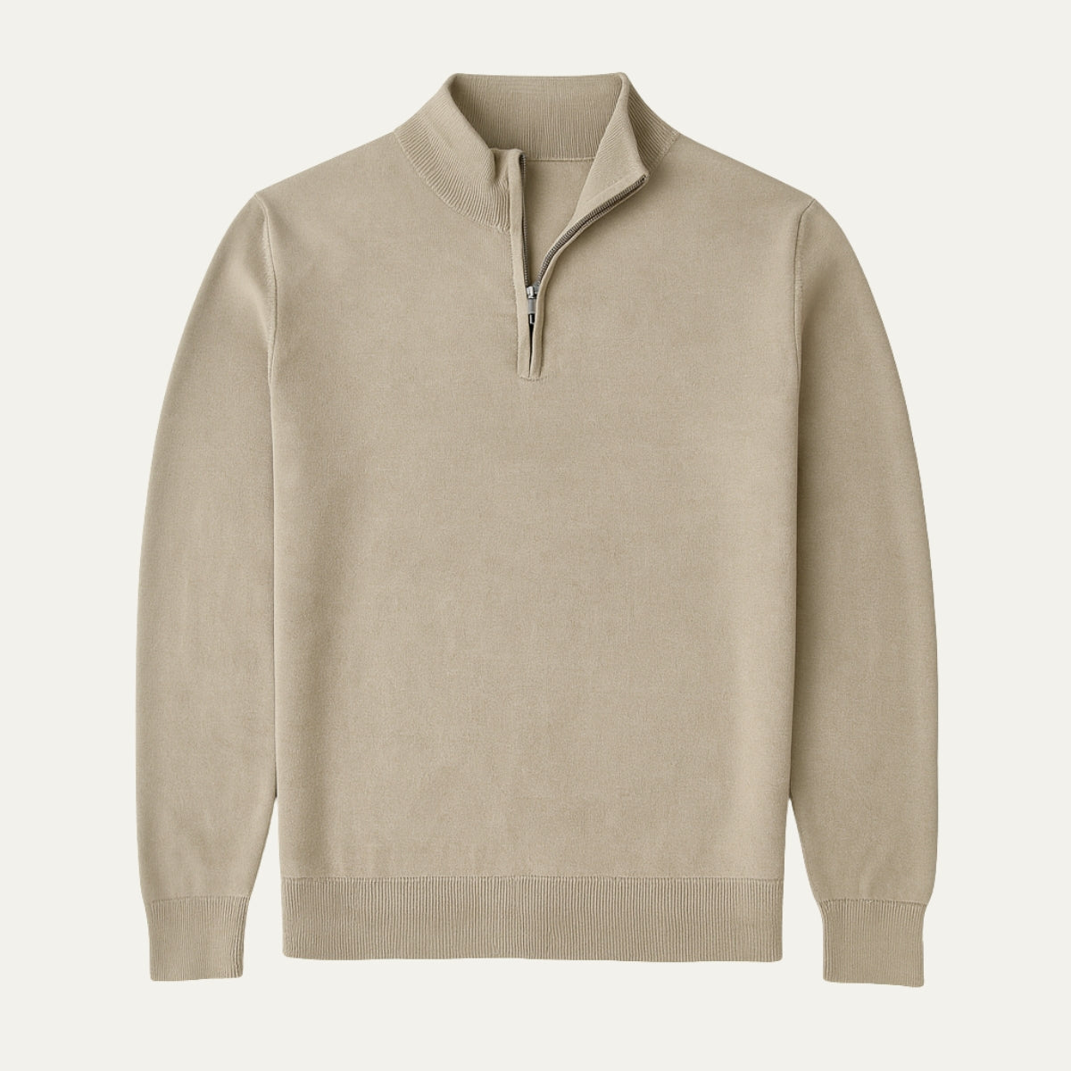 Mathias | Pull Fin Slim Demi-Zip Col Cheminée