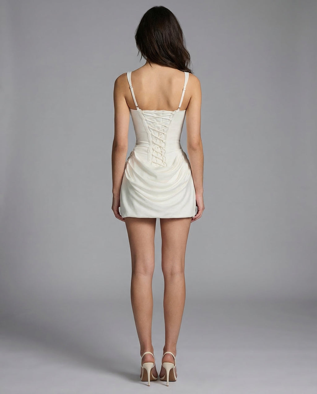 Thaïs | Robe Courte Corset Ourlet Drapé