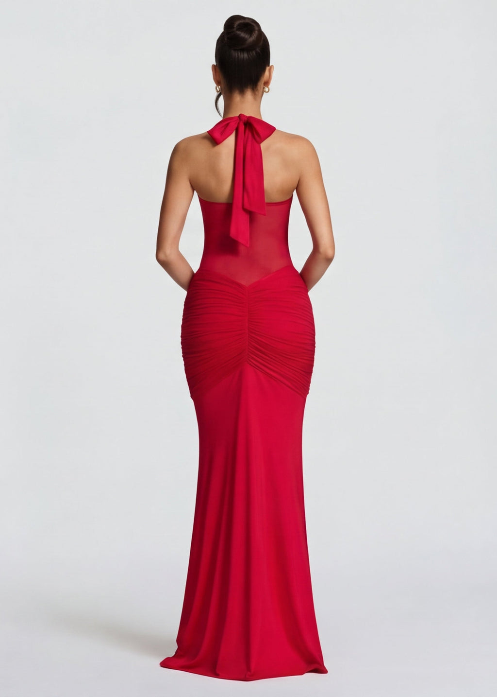 Cosima | Robe Longue Taille Résille Hanches Froncées