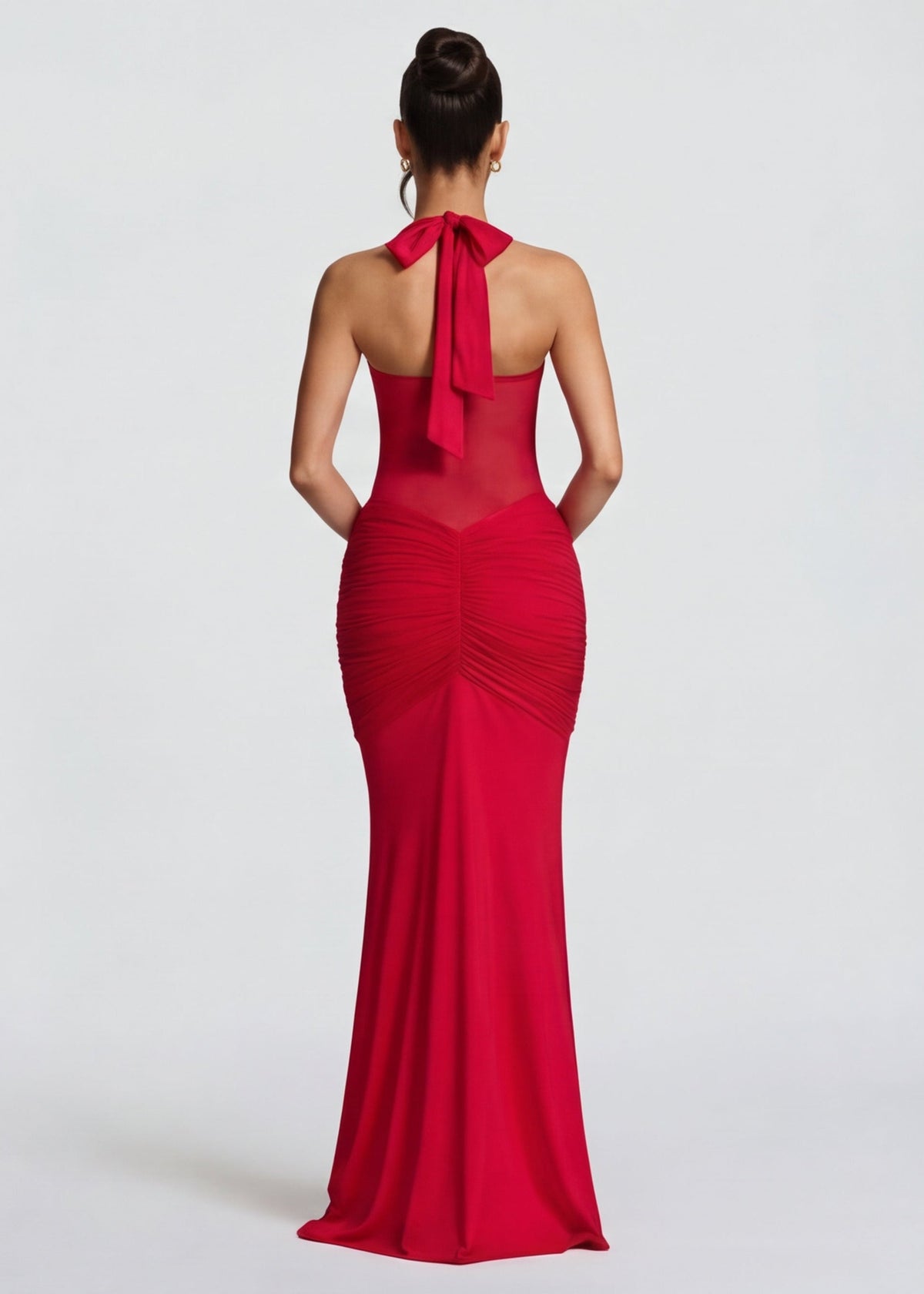 Cosima | Robe Longue Taille Résille Hanches Froncées