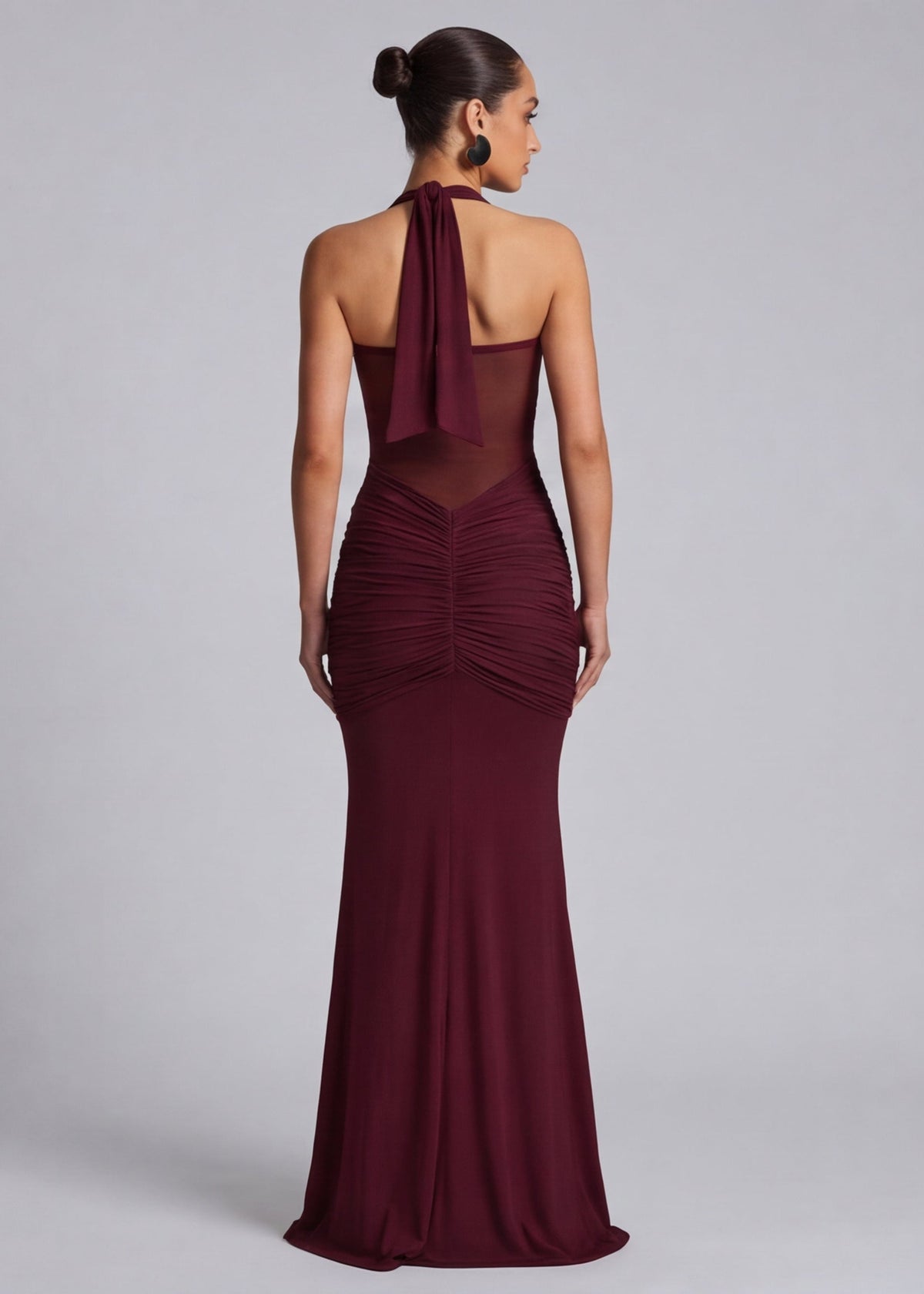Cosima | Robe Longue Taille Résille Hanches Froncées