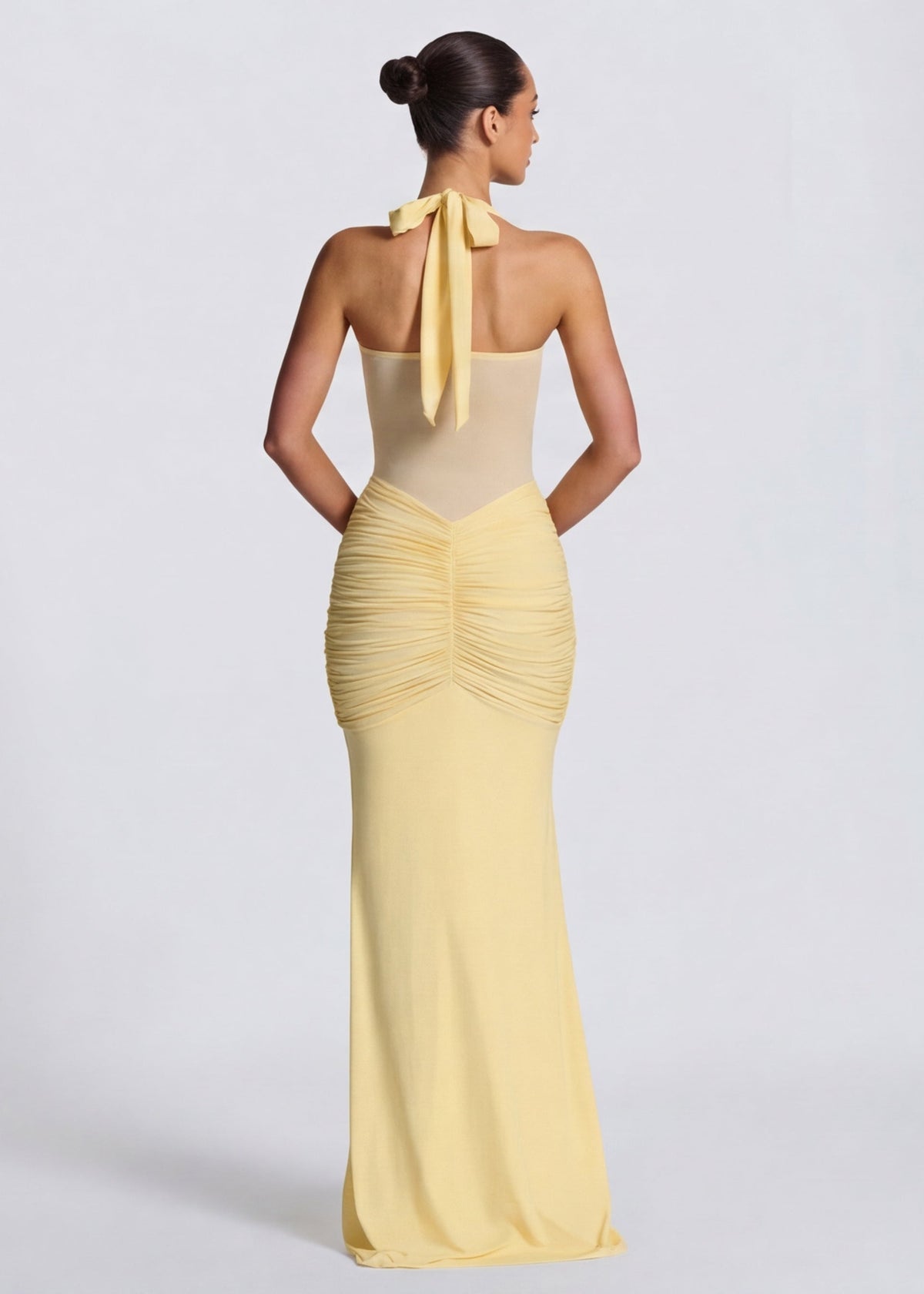 Cosima | Robe Longue Taille Résille Hanches Froncées