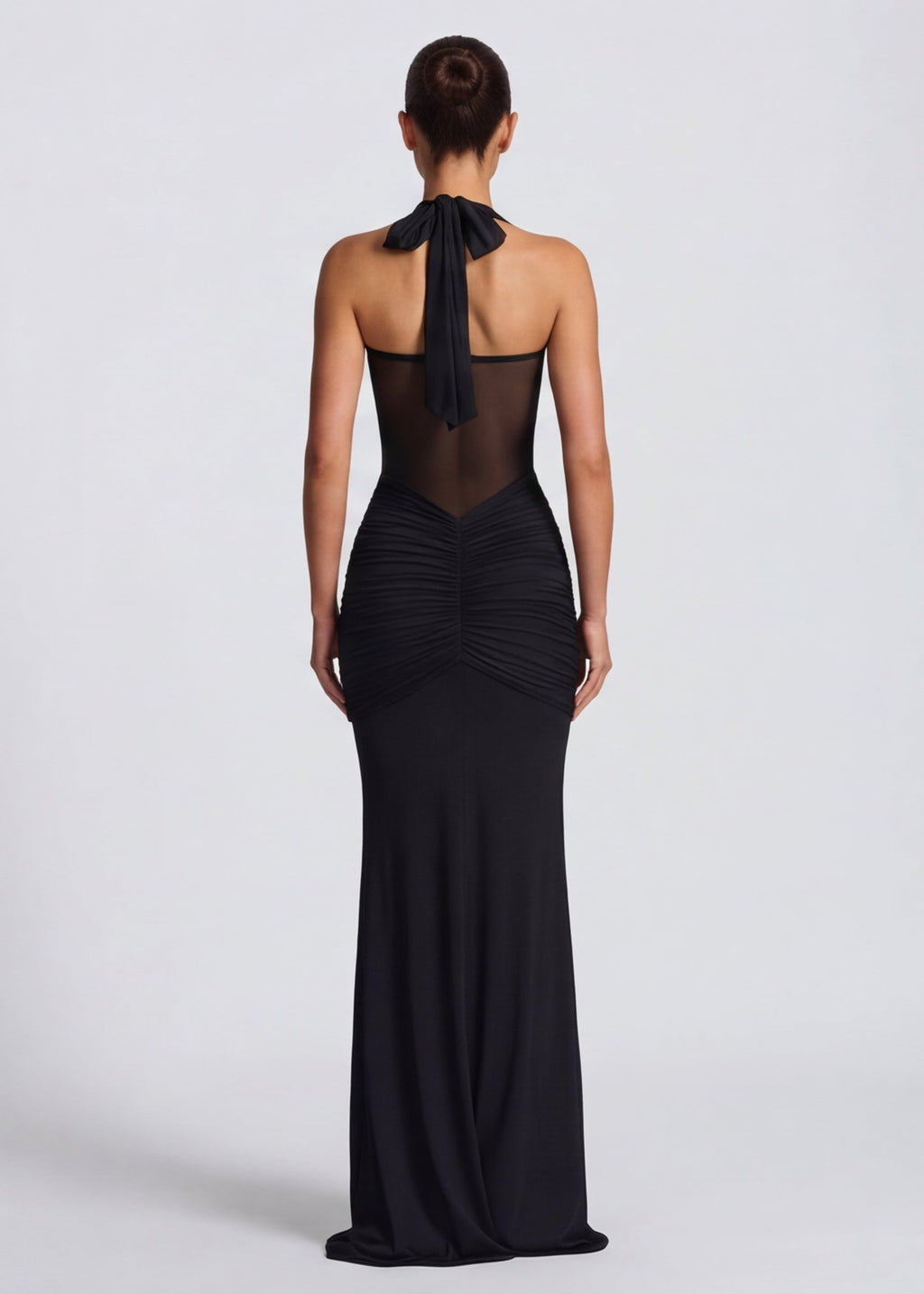 Cosima | Robe Longue Taille Résille Hanches Froncées