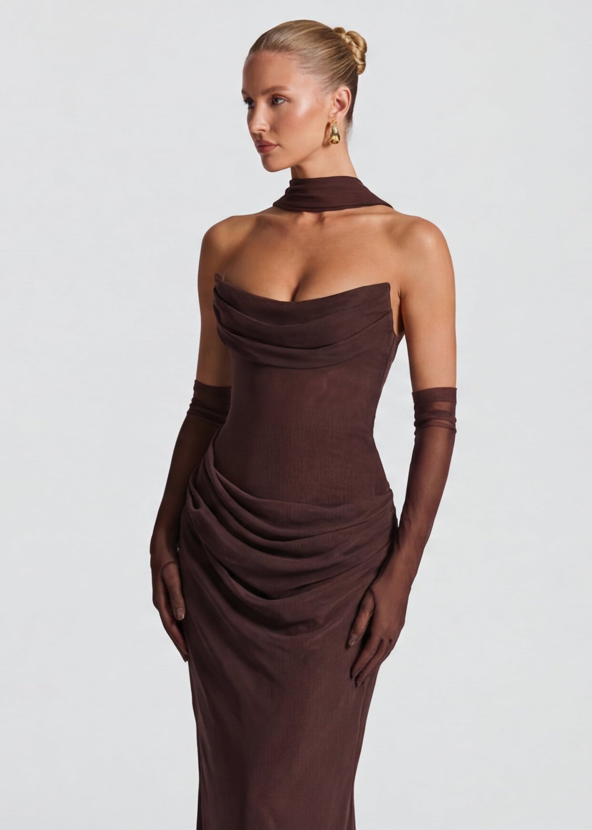Orlane | Robe Longue Drapée Coupe Ajustée