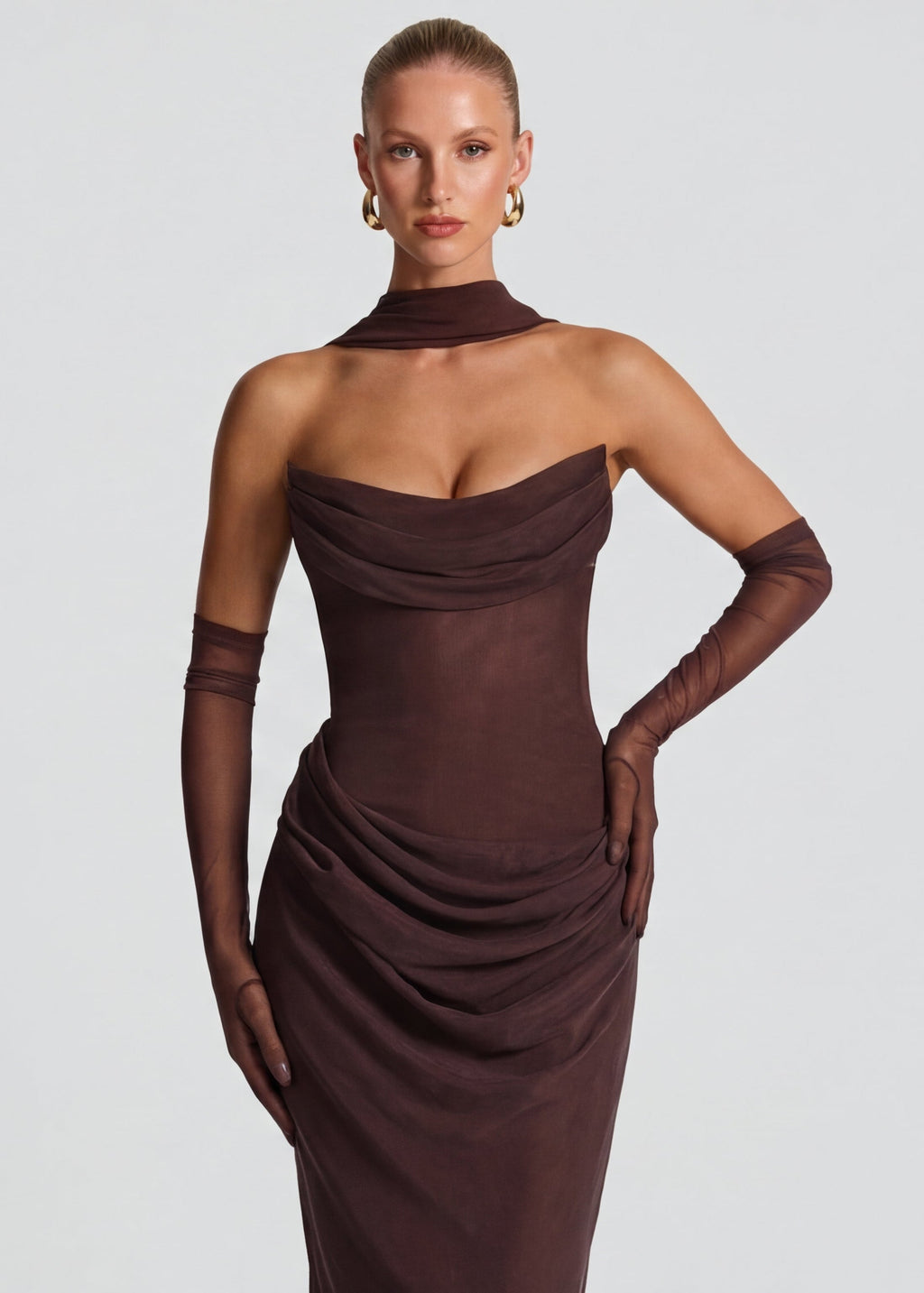 Orlane | Robe Longue Drapée Coupe Ajustée