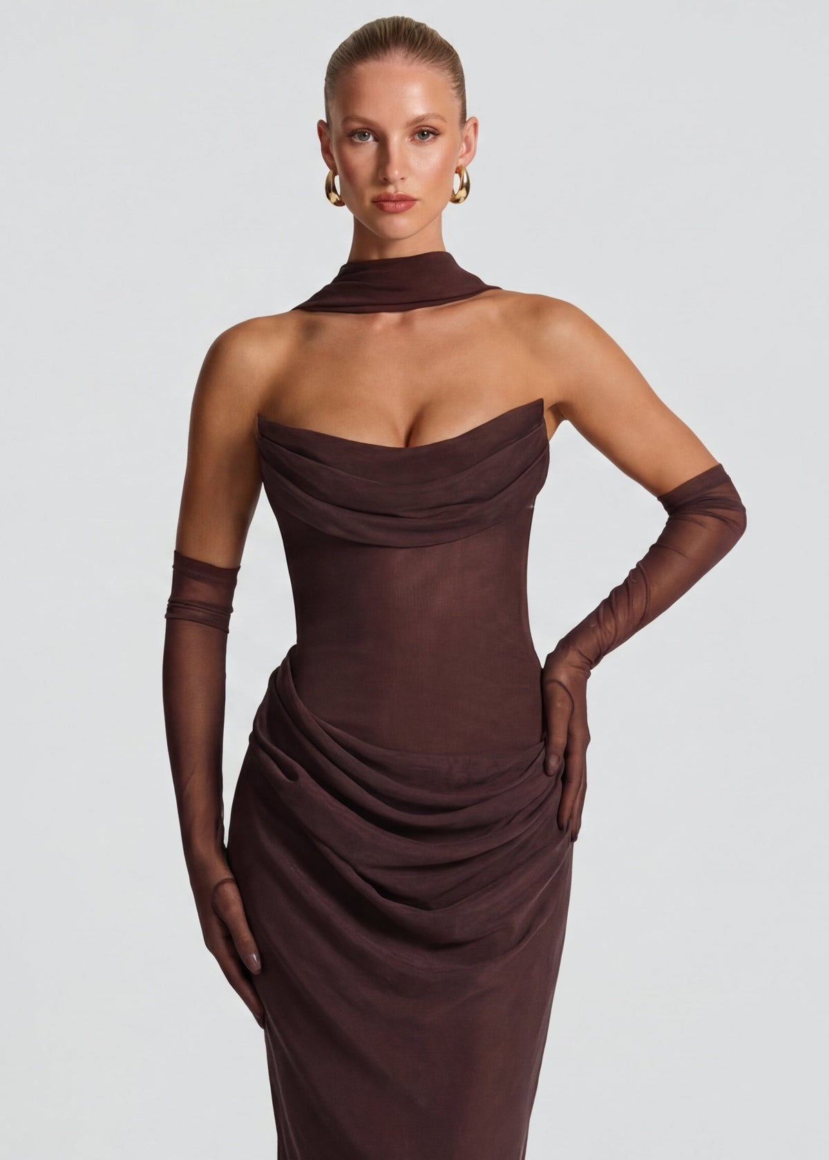 Orlane | Robe Longue Drapée Coupe Ajustée