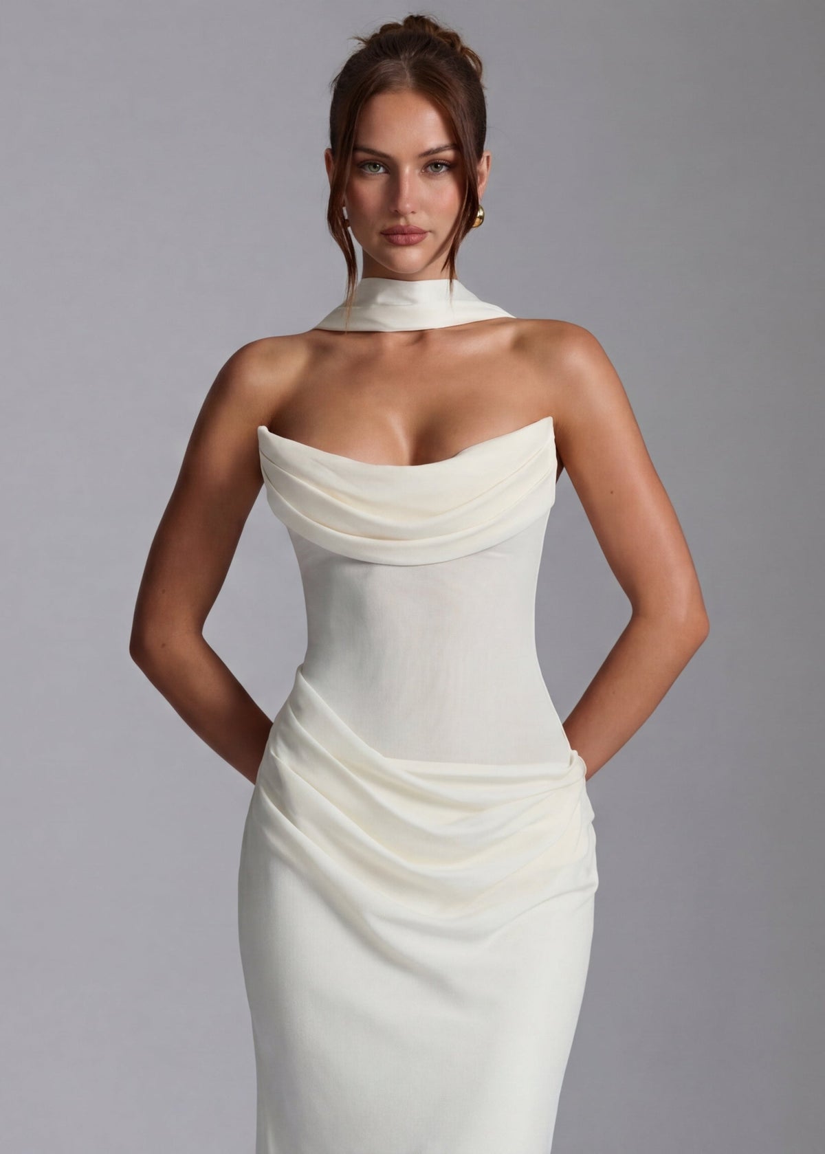 Orlane | Robe Longue Drapée Coupe Ajustée