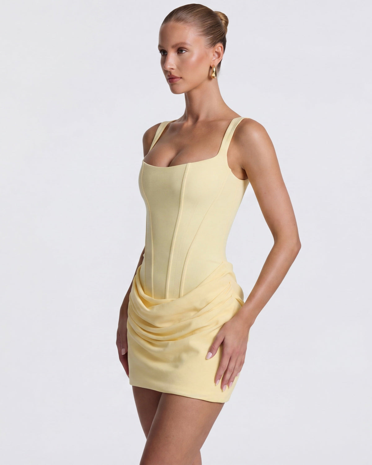 Thaïs | Robe Courte Corset Ourlet Drapé