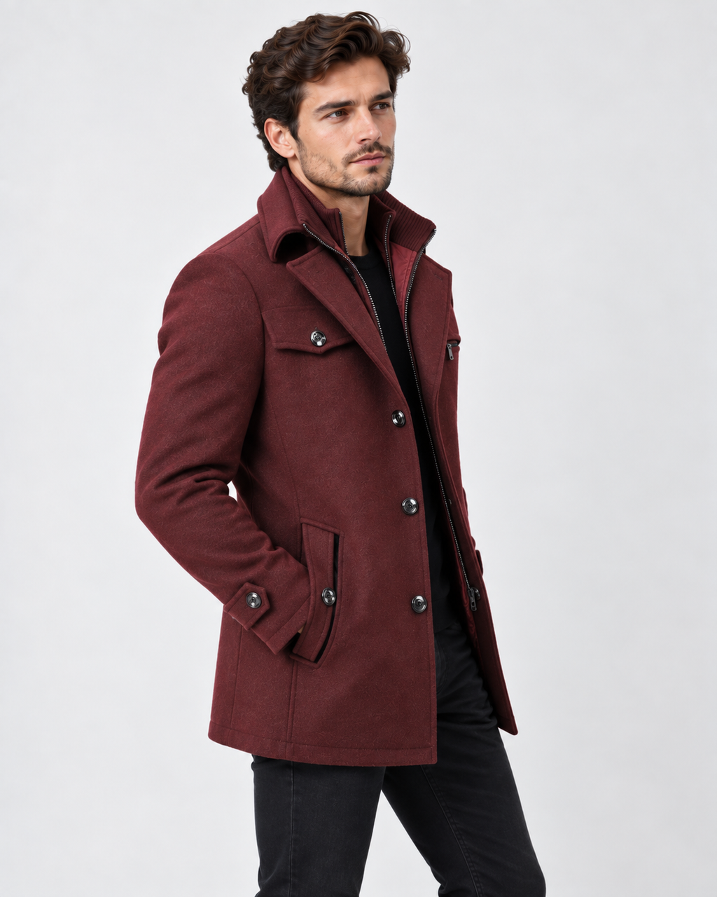 Fargeau | Manteau Col Texturé Doublé