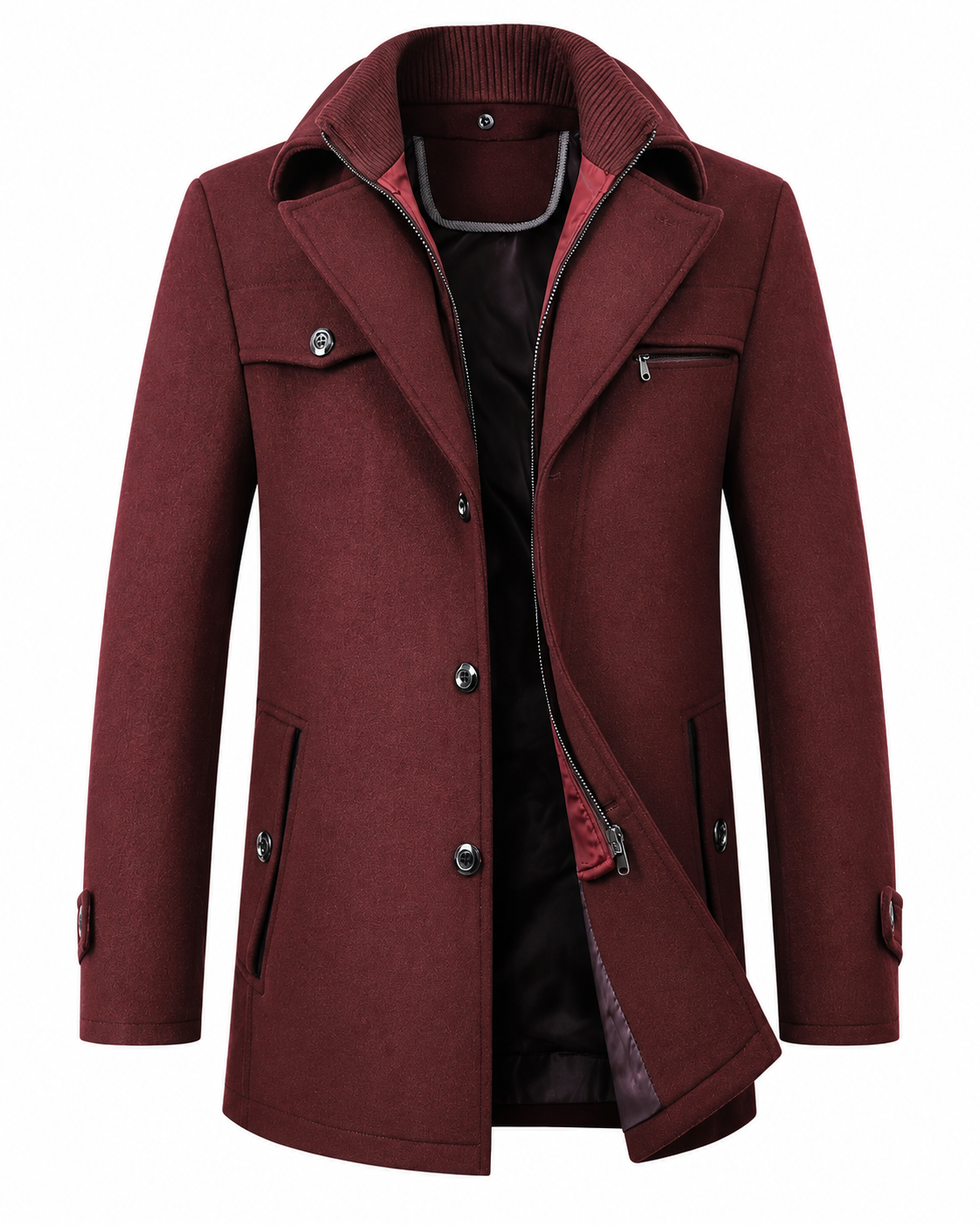 Fargeau | Manteau Col Texturé Doublé