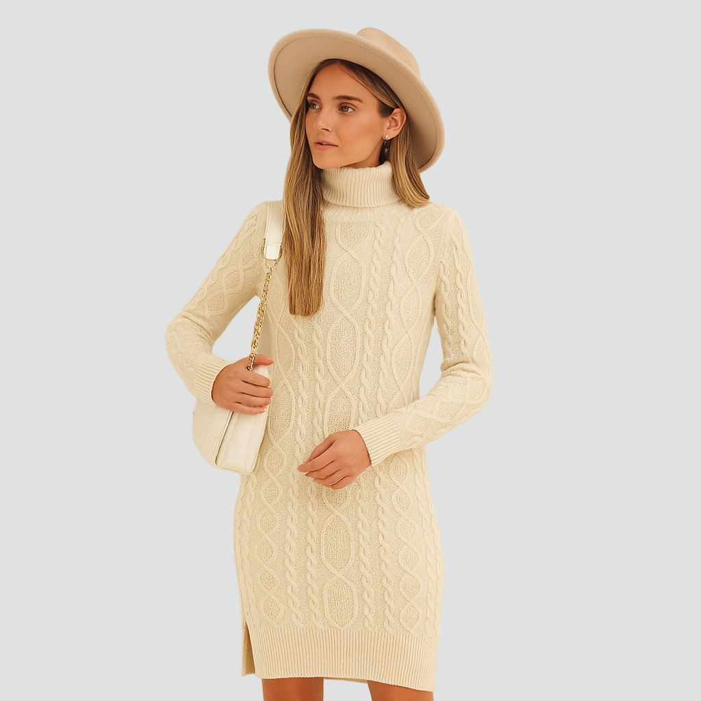 Jade | Robe Pull Torsadée Col Montant