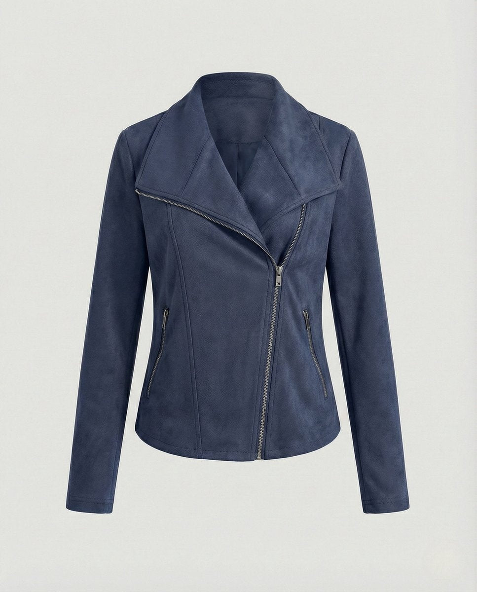Hortensia | Blouson Biker Larges Revers Zip Asymétrique
