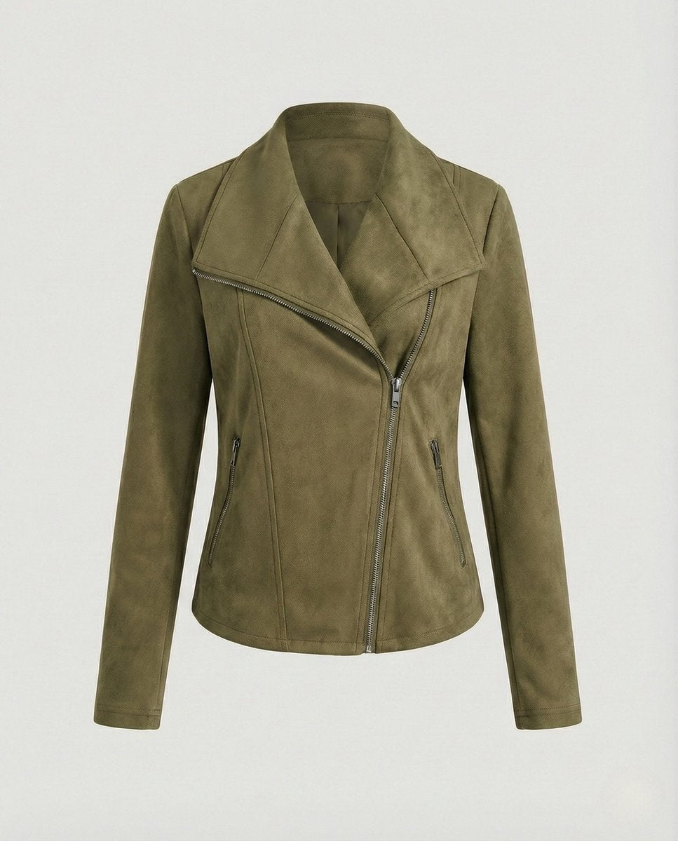 Hortensia | Blouson Biker Larges Revers Zip Asymétrique