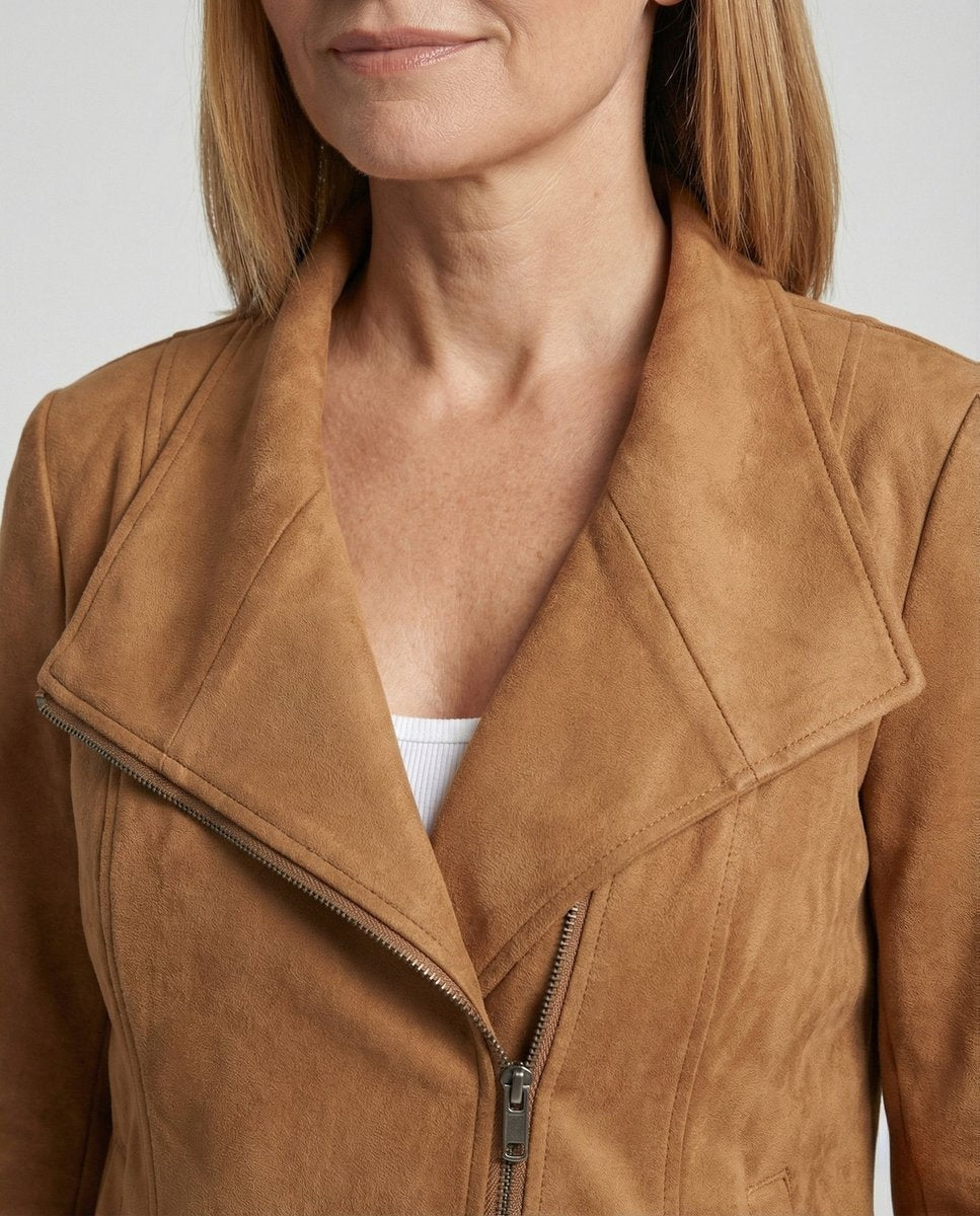 Hortensia | Blouson Biker Larges Revers Zip Asymétrique