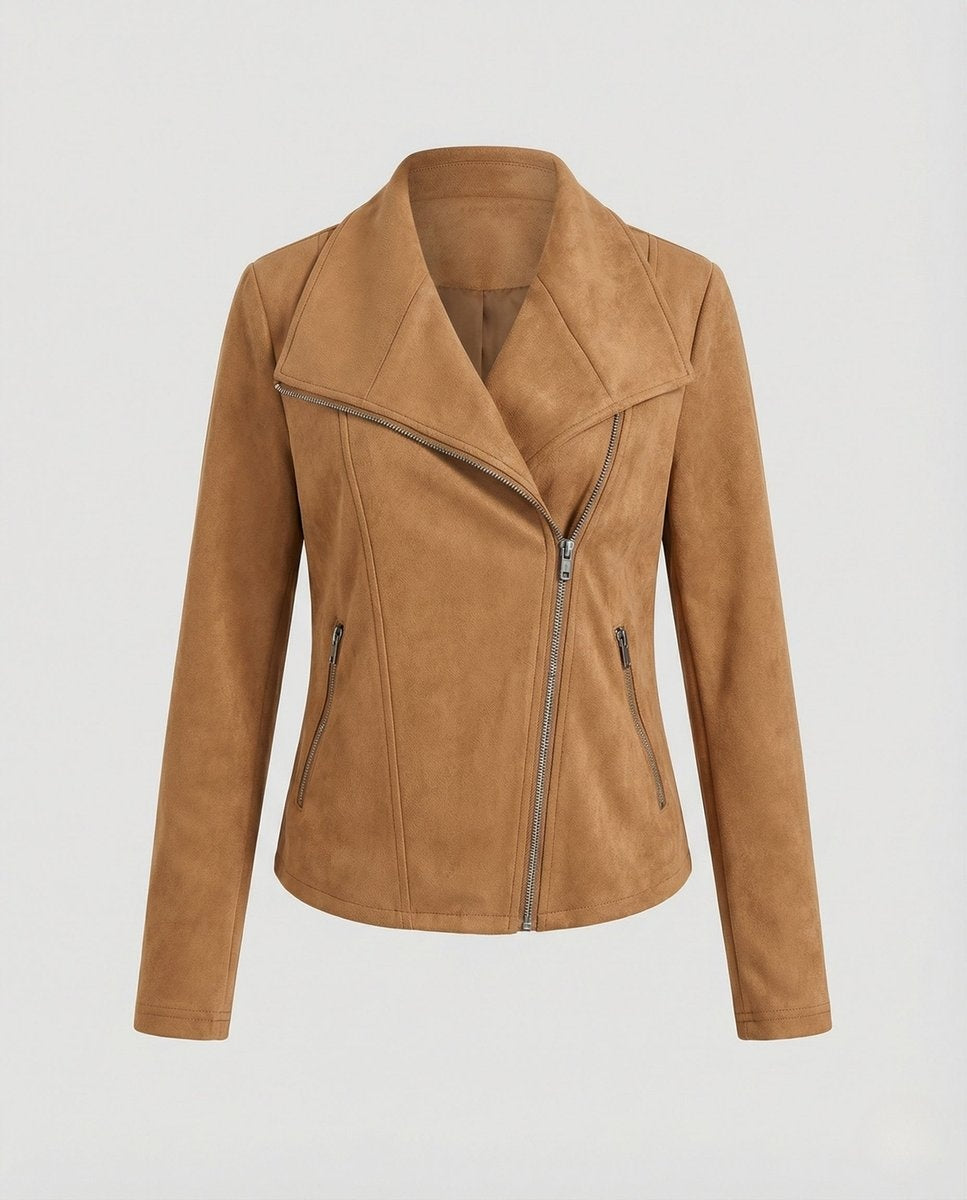 Hortensia | Blouson Biker Larges Revers Zip Asymétrique