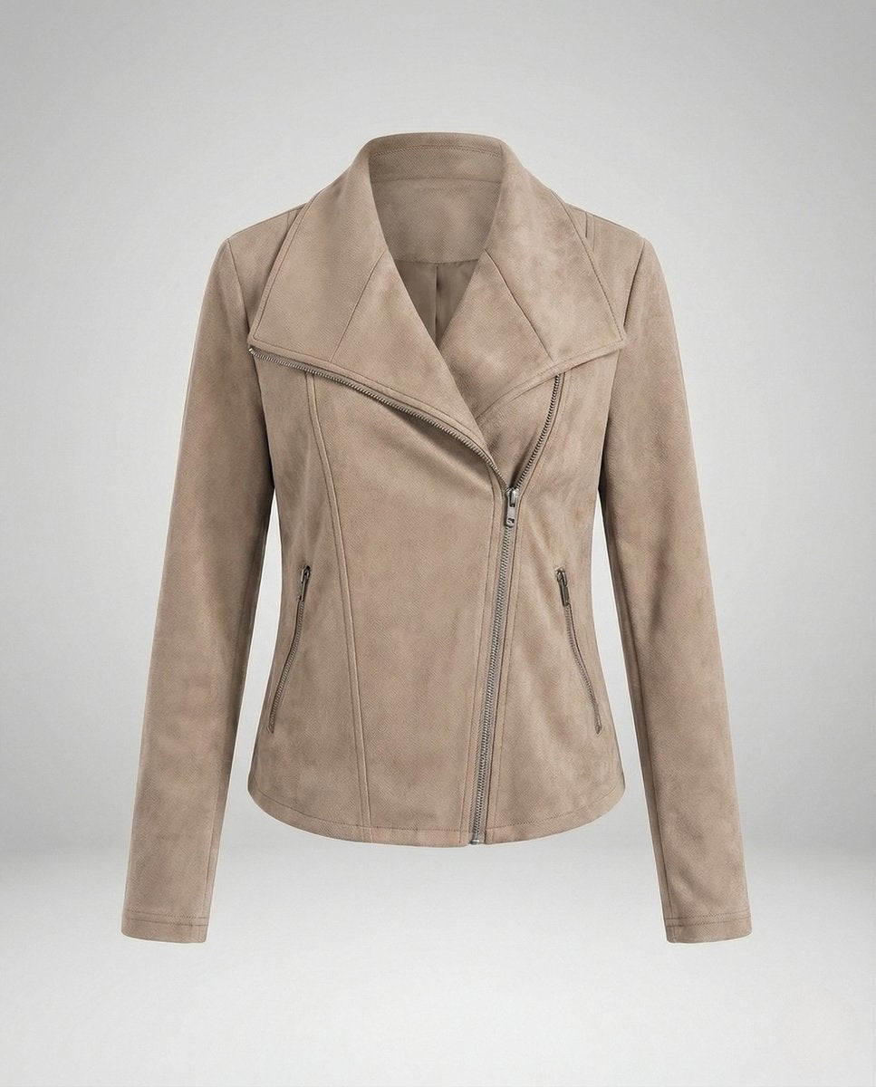 Hortensia | Blouson Biker Larges Revers Zip Asymétrique